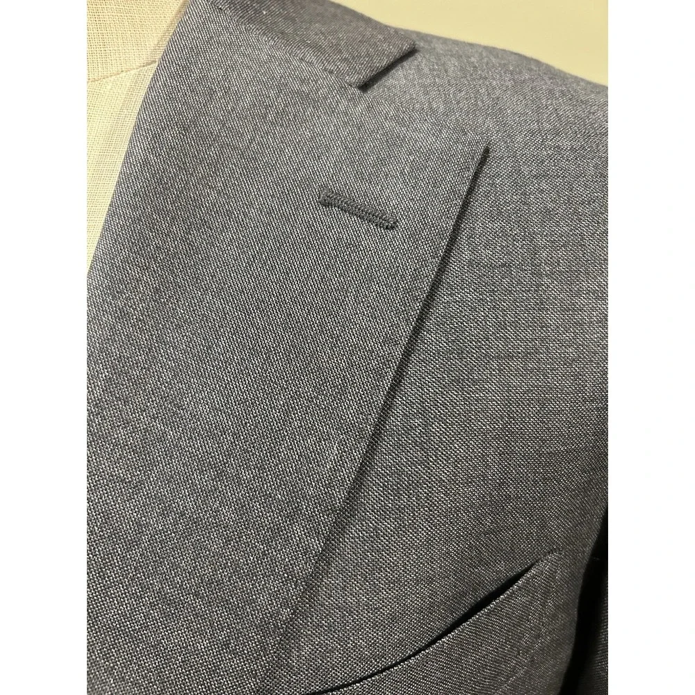 SuitSupply Lazio Blazer Jacket Wool Mens 40L Slim Gray Vitale Barbaris Canonico